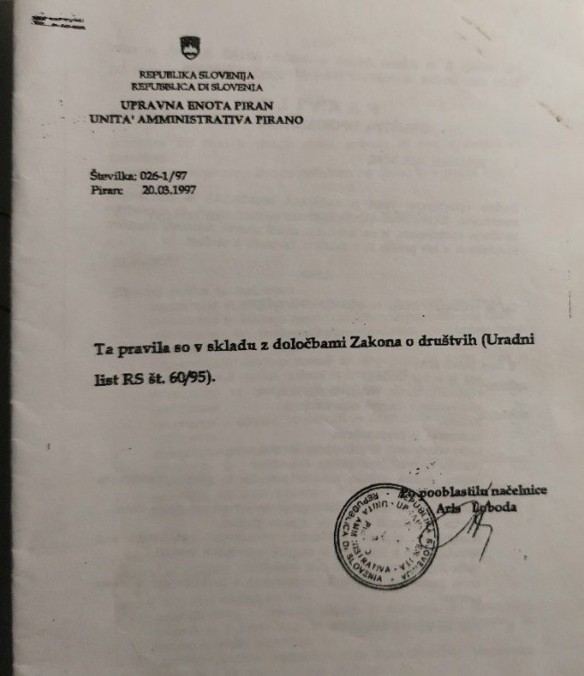 Št. 3- Pravila DU Piran leto 1997