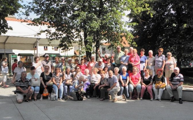 Skupinska pred fontano v Žalcu